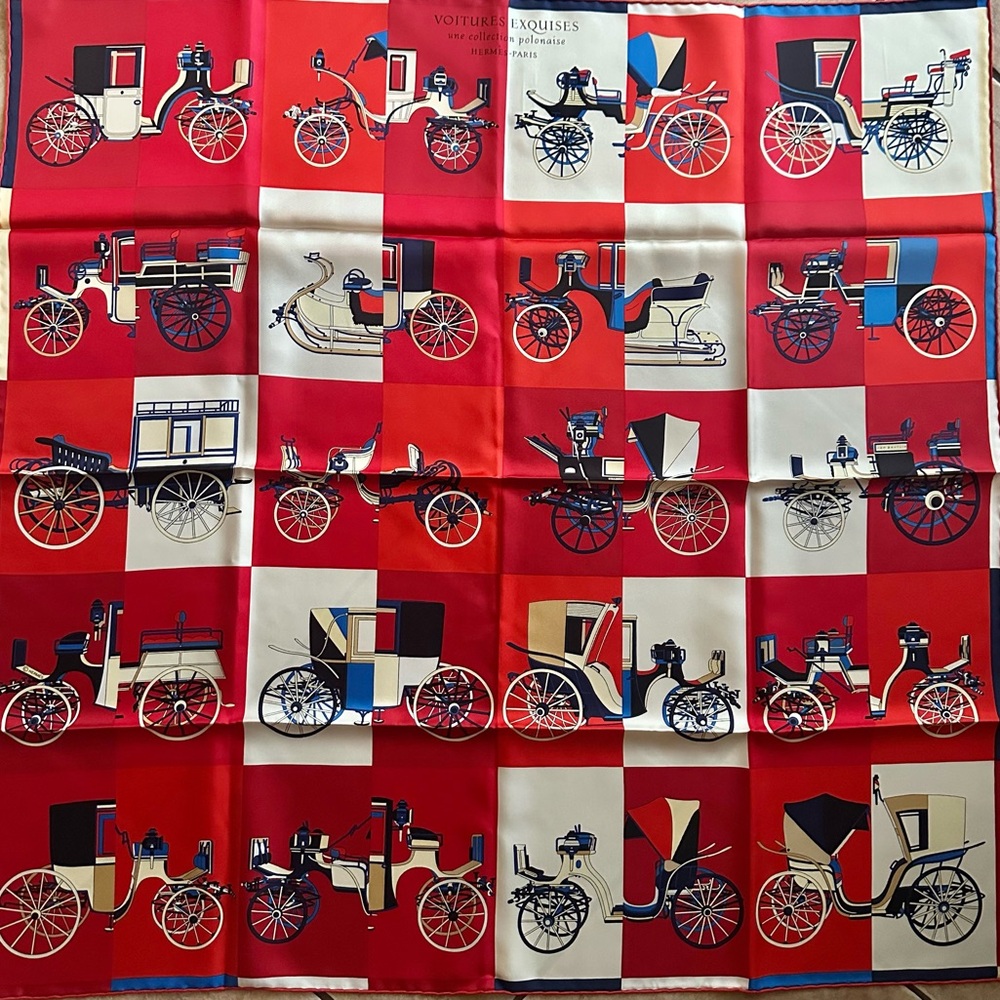 Hermes Carre 90 "Voitures Exquises" Scarf